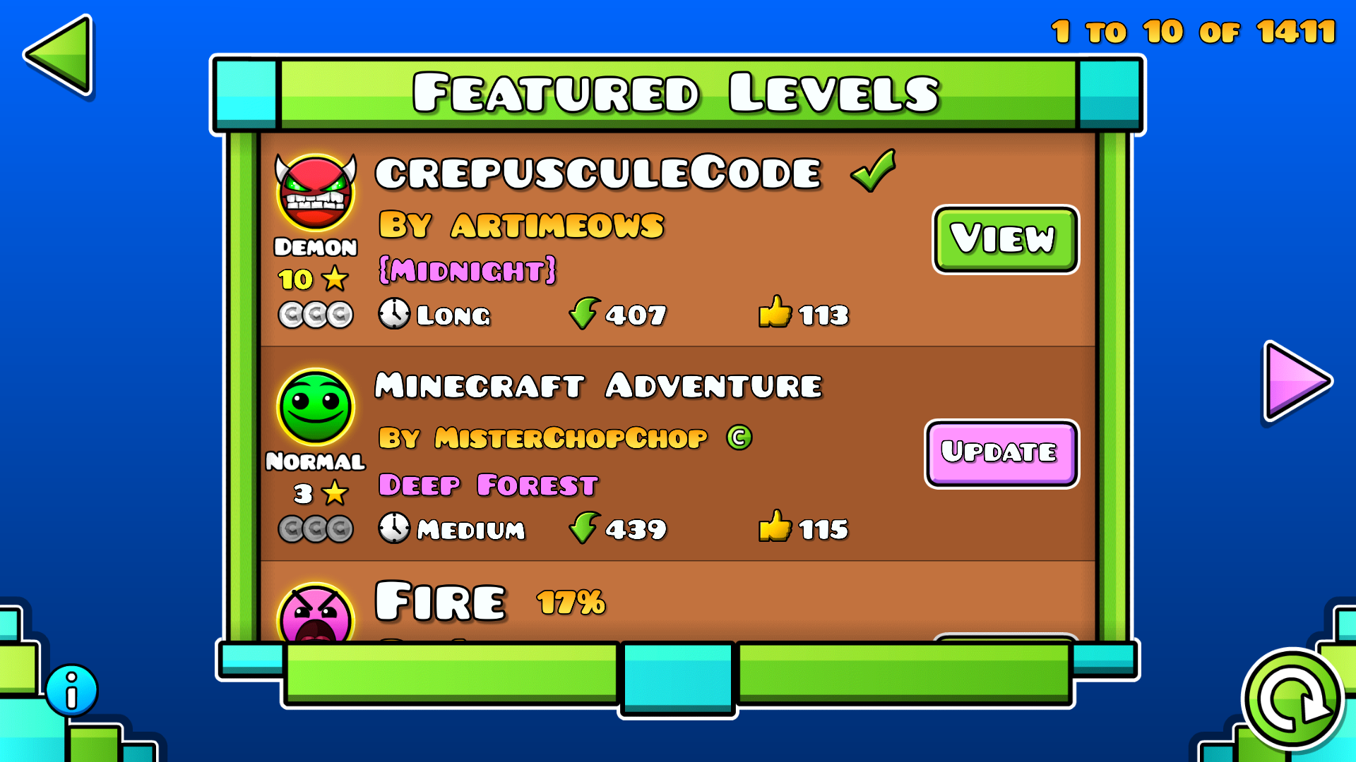 Featured level: CrepusculeCode by artimeows